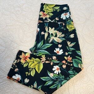 Ododos Floral High-Waist Leggings with Tropical Print With Pockets Size Large